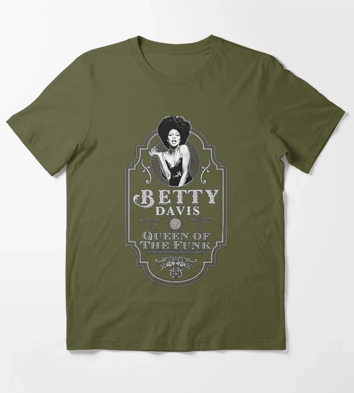 Betty Davis Queen Of The Funk Tribute T-Shirt Olive Green