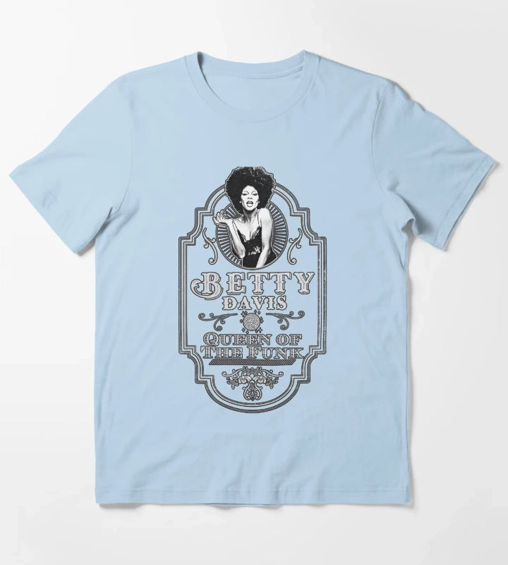 Betty Davis Queen Of The Funk Tribute T-Shirt Sky Blue