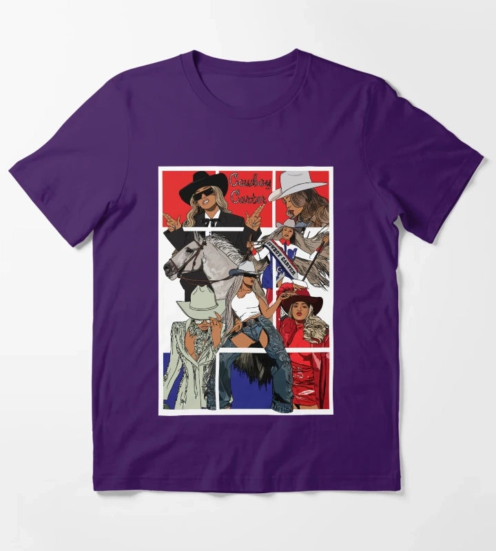 Beyonce Cowboy Carter WhiteTrim T-Shirt Purple