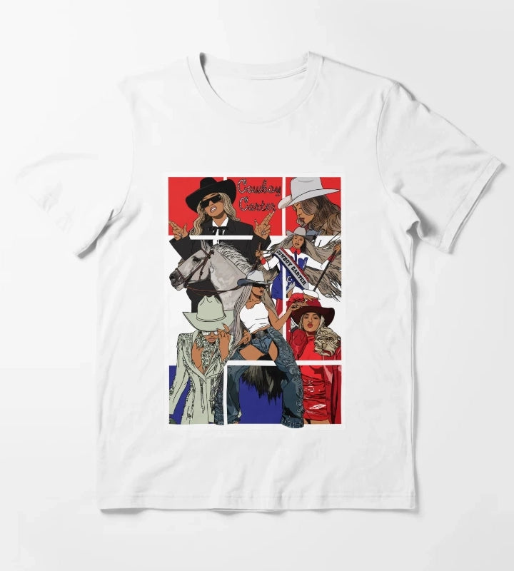 Beyonce Cowboy Carter WhiteTrim T-Shirt White