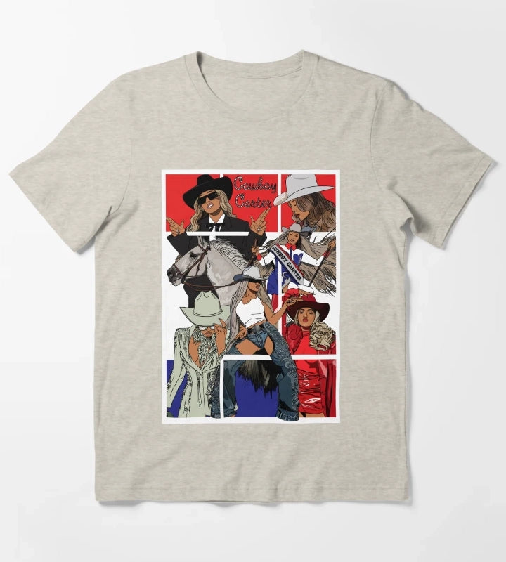 Beyonce Cowboy Carter WhiteTrim T-Shirt Cream