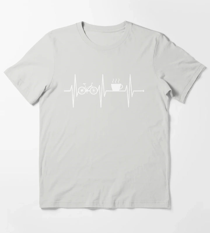 Bicycling Shirt Coffee Lover Cycling Biking Funny Biker T-Shirt Light Grey