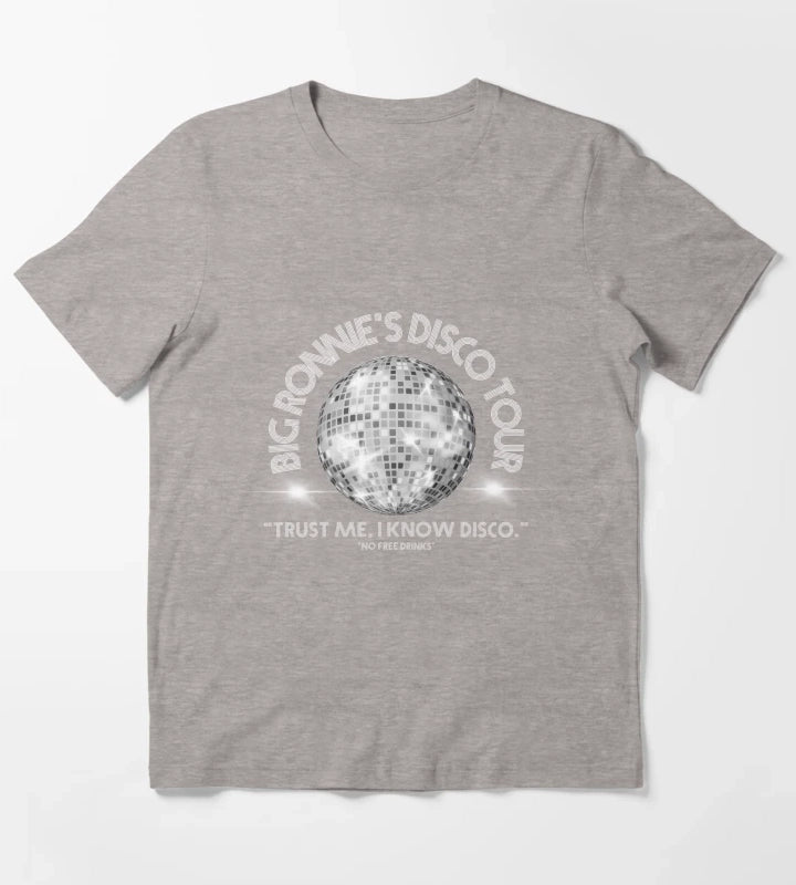 Big Ronnies Disco Tour No Free Drinks T-Shirt Heather Grey