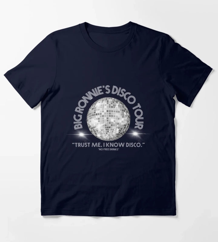 Big Ronnies Disco Tour No Free Drinks T-Shirt Navy