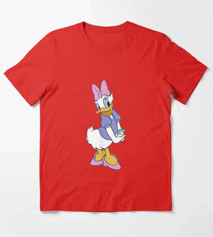 Birthday Gift Mickey And Friends Daisy Duck Traditional Portrait Cute Awesome For Movie Fans T-Shirt Red