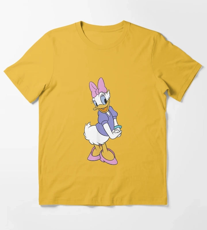 Birthday Gift Mickey And Friends Daisy Duck Traditional Portrait Cute Awesome For Movie Fans T-Shirt Yellow