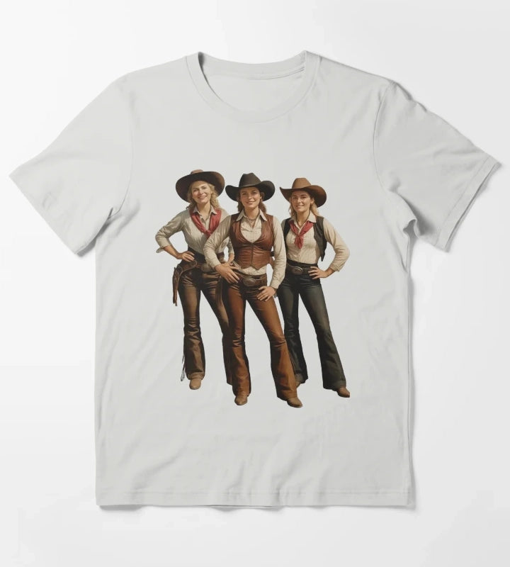Black African American Cowgirl Western Country Rodeo T-Shirt Light Grey