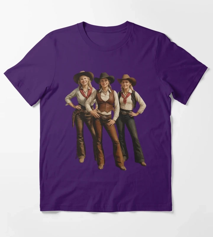 Black African American Cowgirl Western Country Rodeo T-Shirt Purple