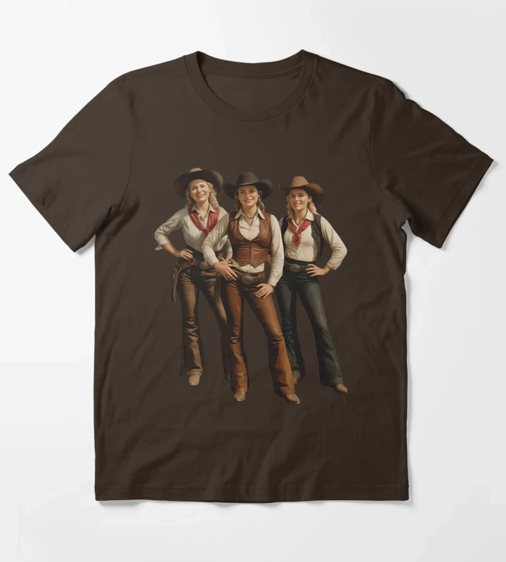 Black African American Cowgirl Western Country Rodeo T-Shirt Brown