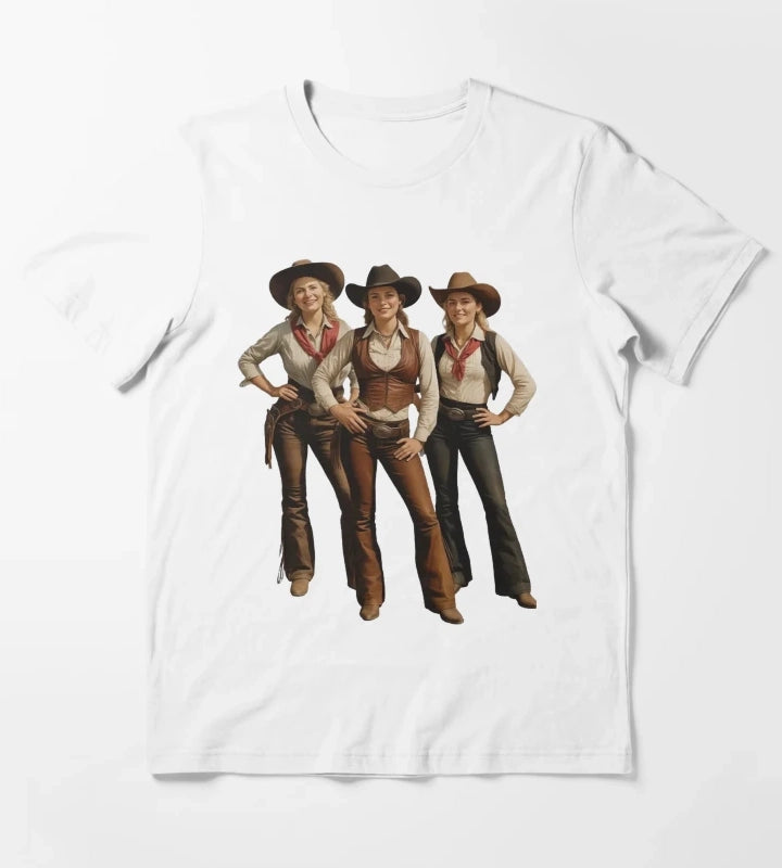 Black African American Cowgirl Western Country Rodeo T-Shirt White