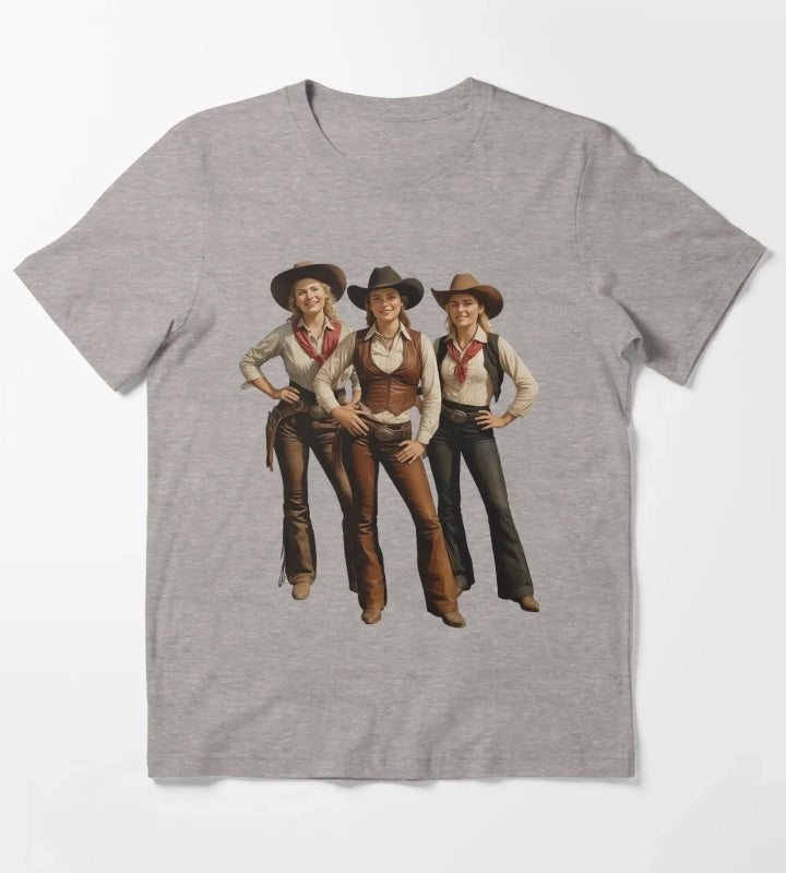 Black African American Cowgirl Western Country Rodeo T-Shirt Heather Grey