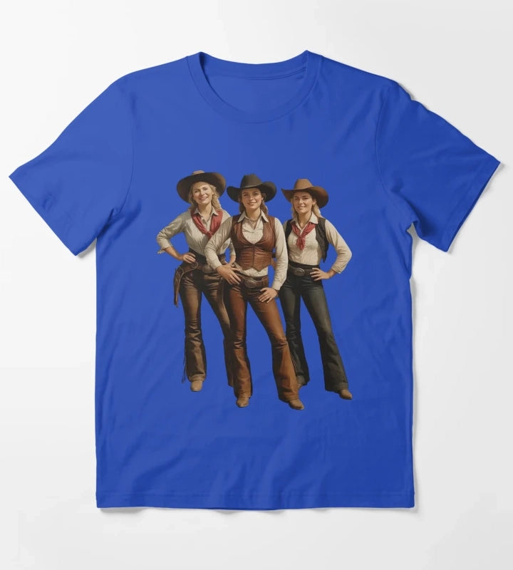 Black African American Cowgirl Western Country Rodeo T-Shirt Blue