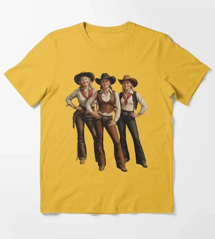 Black African American Cowgirl Western Country Rodeo T-Shirt Yellow