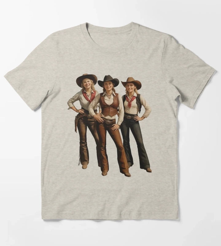 Black African American Cowgirl Western Country Rodeo T-Shirt Cream