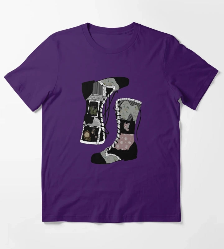 Black Boots that were made for Walking T-Shirt Purple