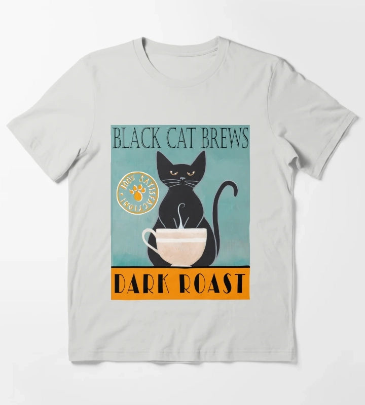 Black Cat Brews T-Shirt Light Grey
