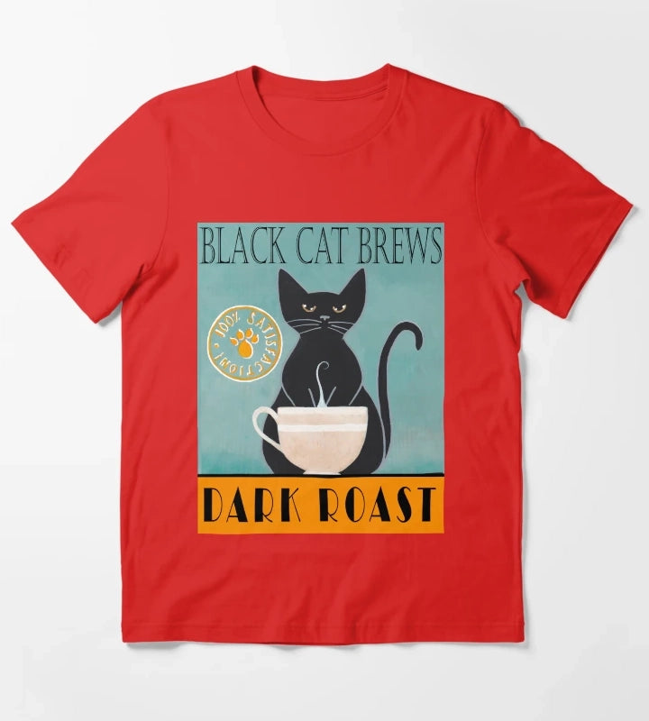 Black Cat Brews T-Shirt Red