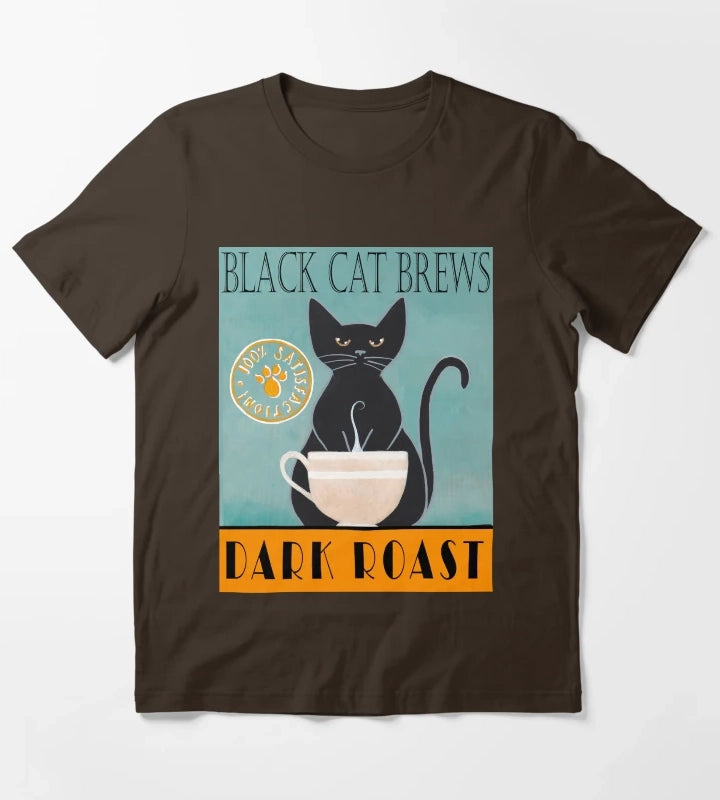 Black Cat Brews T-Shirt Brown