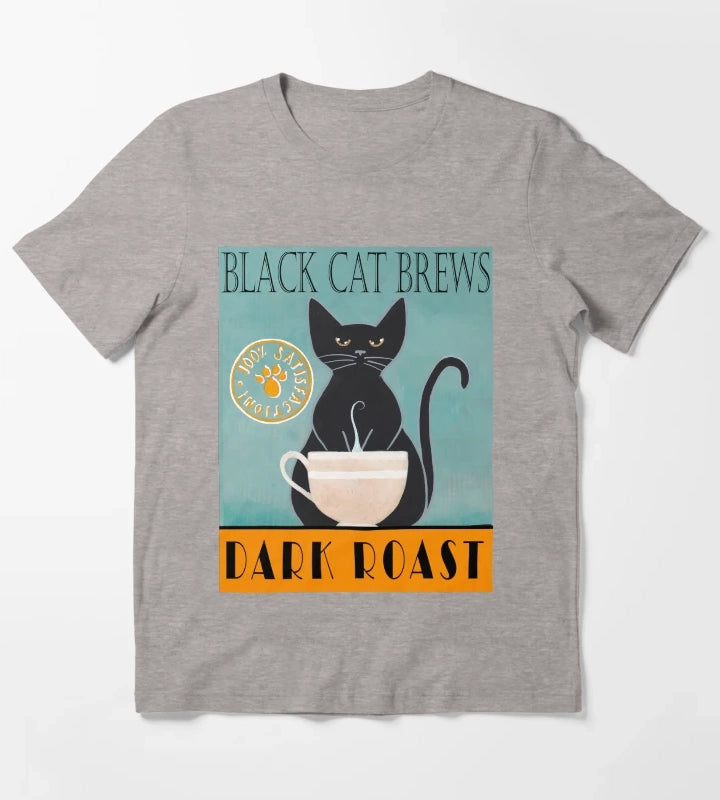 Black Cat Brews T-Shirt Heather Grey