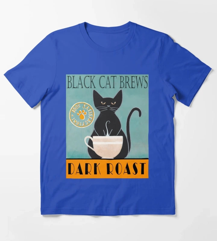 Black Cat Brews T-Shirt Blue
