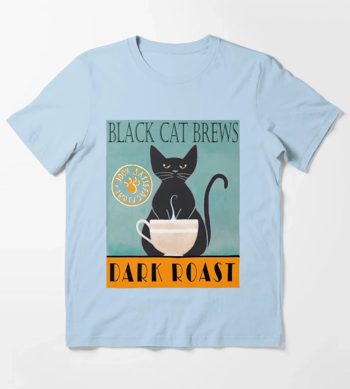 Black Cat Brews T-Shirt Sky Blue