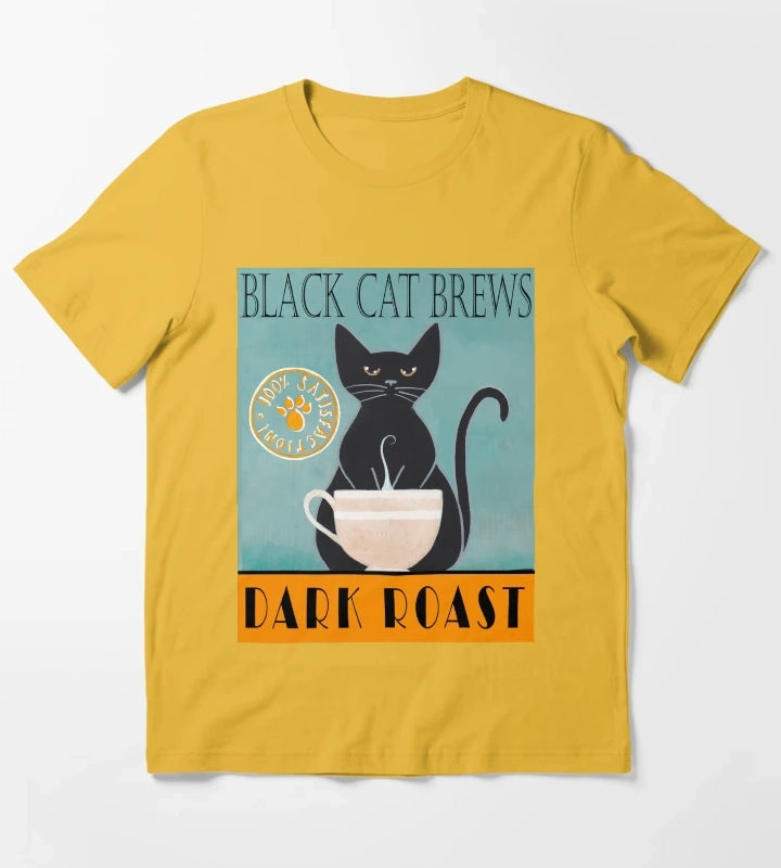 Black Cat Brews T-Shirt Yellow
