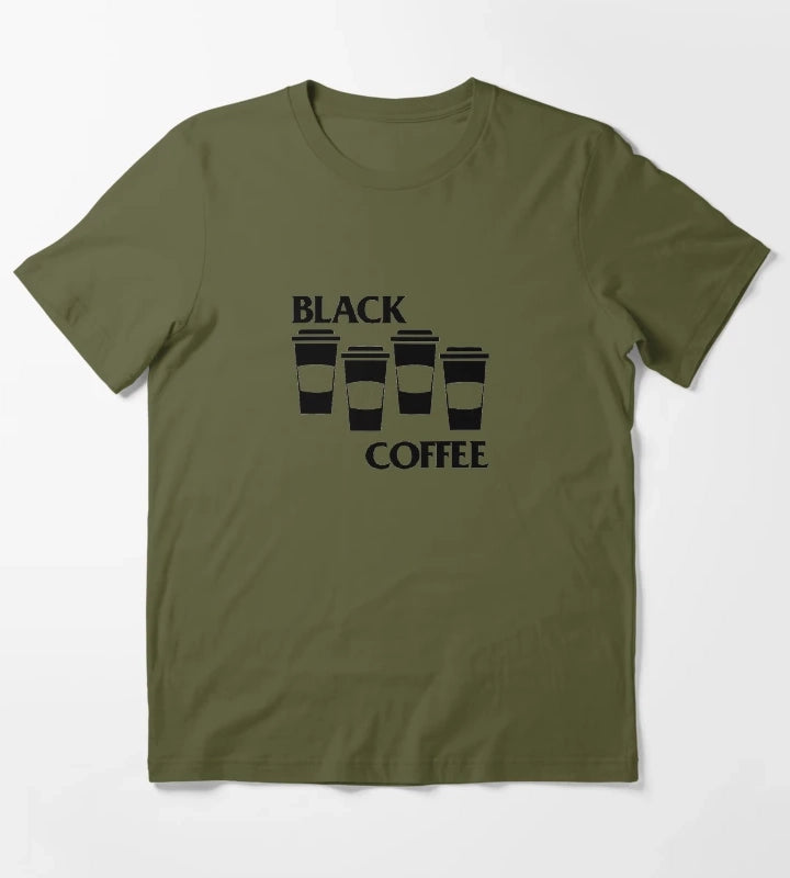 Black Coffee Black Flag parody T-Shirt Olive Green