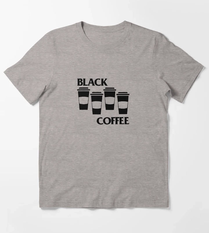 Black Coffee Black Flag parody T-Shirt Heather Grey