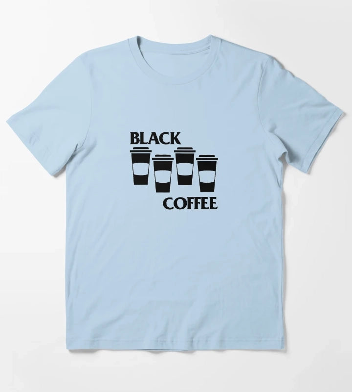 Black Coffee Black Flag parody T-Shirt Sky Blue