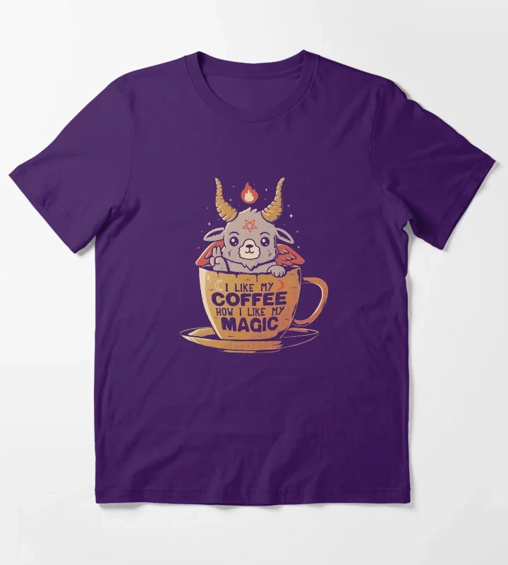 Black Coffee Cute Evil Baphomet Gift Tshirt T-Shirt Purple