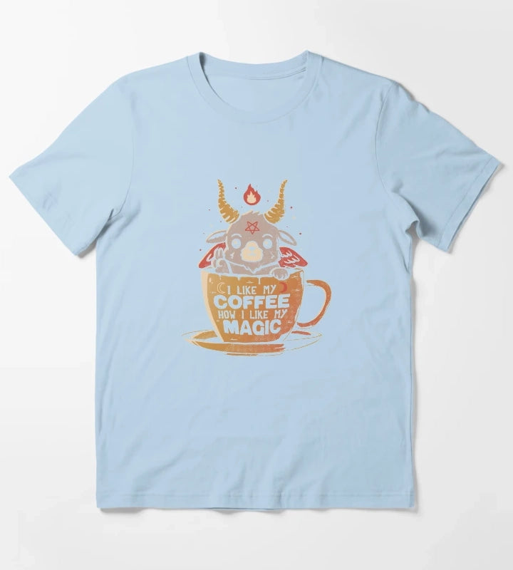 Black Coffee Cute Evil Baphomet Gift Tshirt T-Shirt Sky Blue
