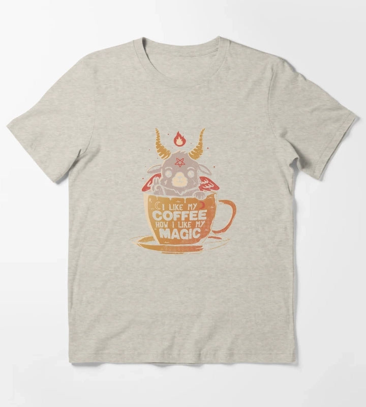 Black Coffee Cute Evil Baphomet Gift Tshirt T-Shirt Cream