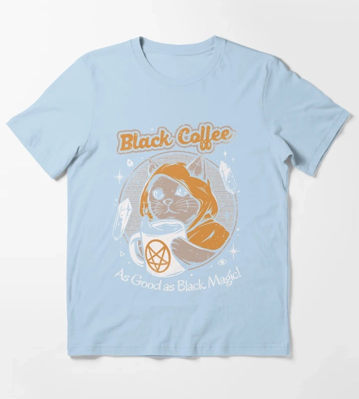 Black Coffee T-Shirt Sky Blue