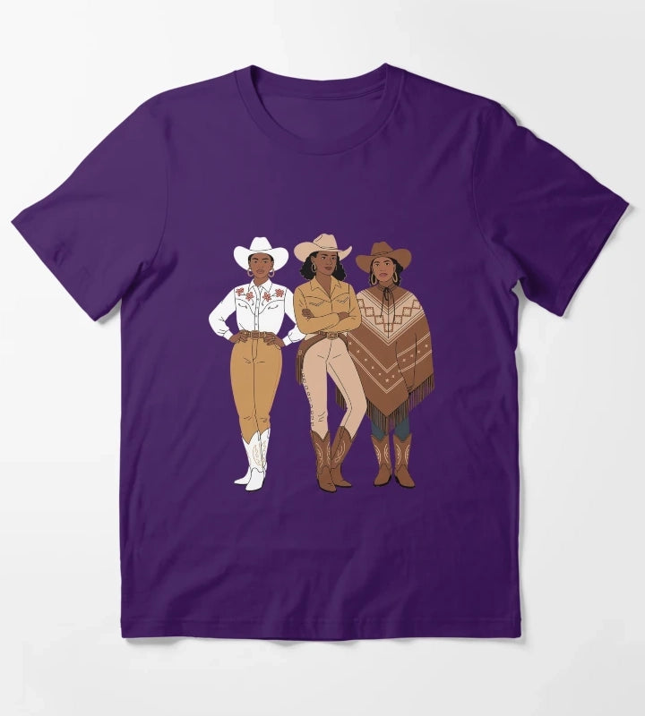Black Cowgirl Melanin Western Rodeo T-Shirt Purple
