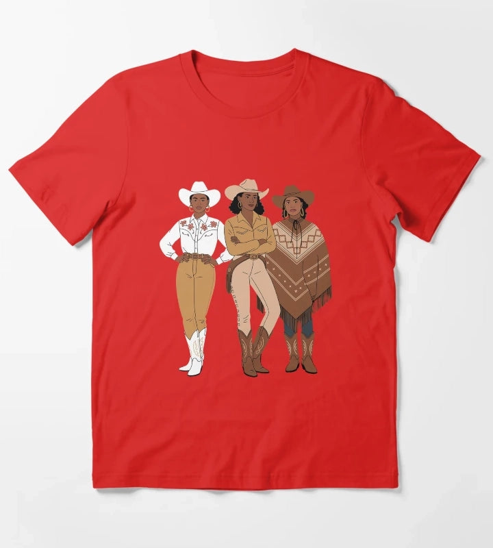 Black Cowgirl Melanin Western Rodeo T-Shirt Red