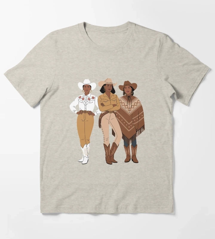 Black Cowgirl Melanin Western Rodeo T-Shirt Cream