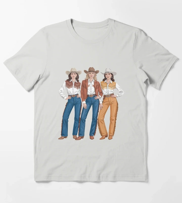 Black Cowgirl Western Rodeo Melanin Cowgirl T-Shirt Light Grey