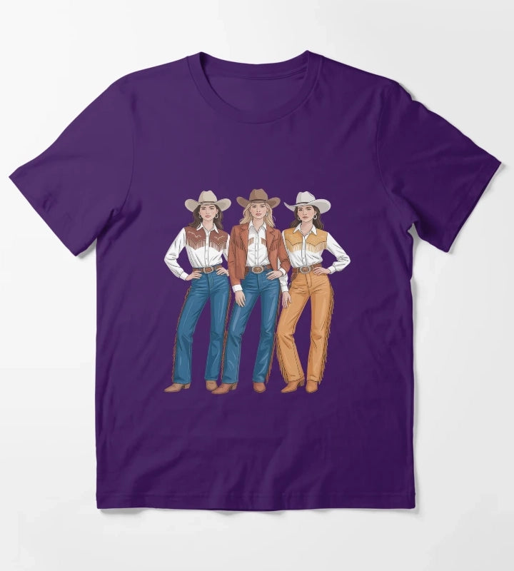 Black Cowgirl Western Rodeo Melanin Cowgirl T-Shirt Purple