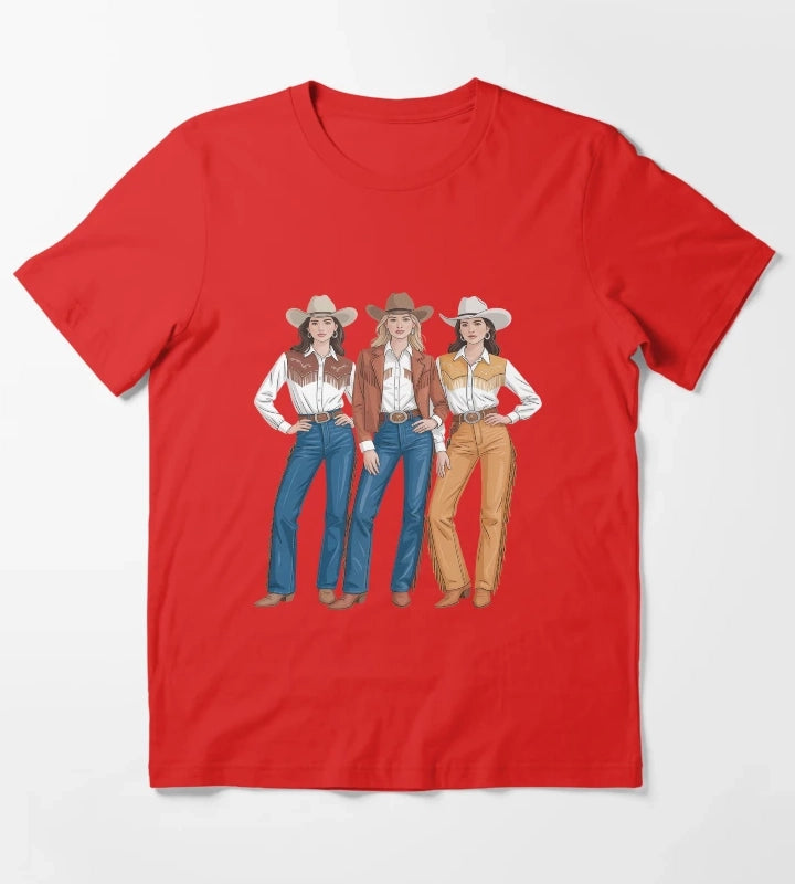 Black Cowgirl Western Rodeo Melanin Cowgirl T-Shirt Red