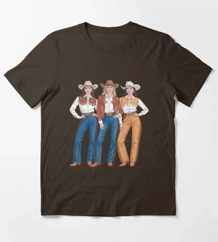 Black Cowgirl Western Rodeo Melanin Cowgirl T-Shirt Brown