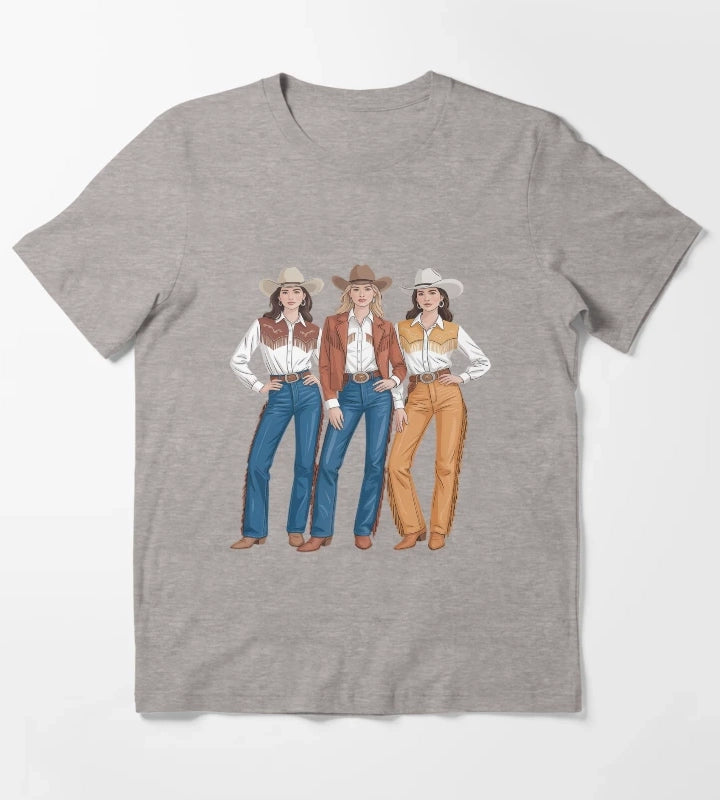 Black Cowgirl Western Rodeo Melanin Cowgirl T-Shirt Heather Grey