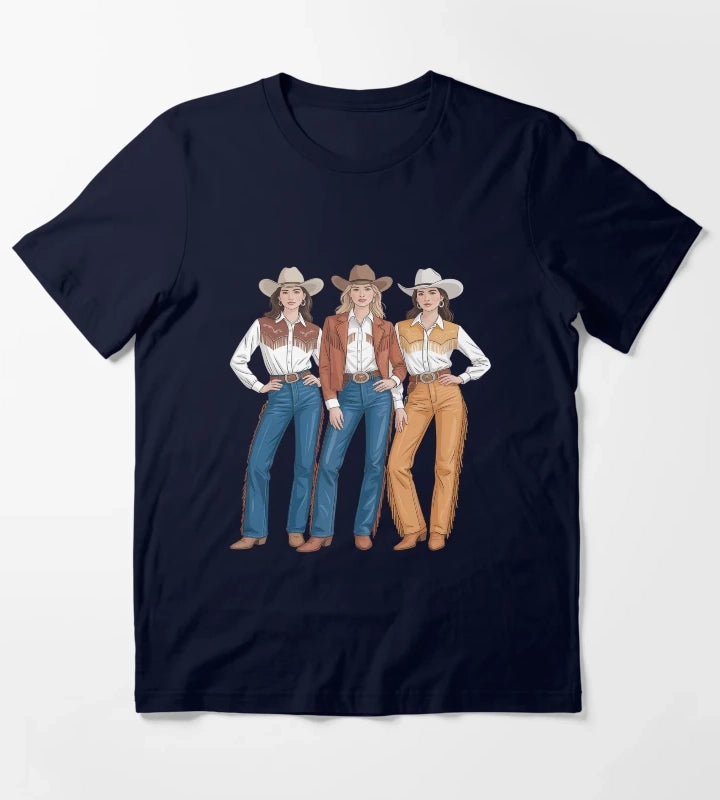 Black Cowgirl Western Rodeo Melanin Cowgirl T-Shirt Navy