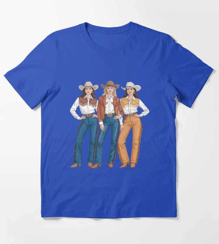 Black Cowgirl Western Rodeo Melanin Cowgirl T-Shirt Blue