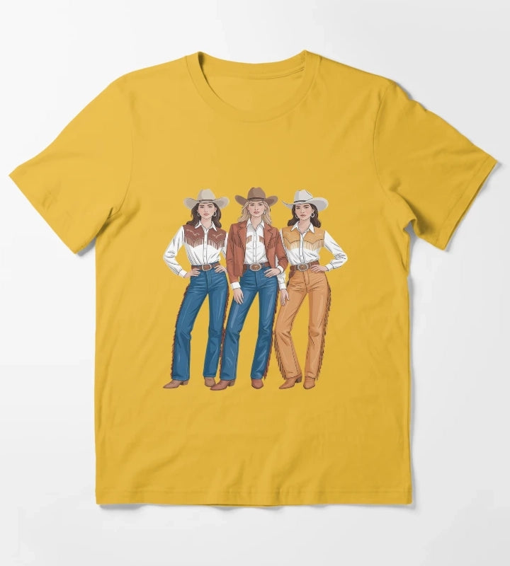 Black Cowgirl Western Rodeo Melanin Cowgirl T-Shirt Yellow