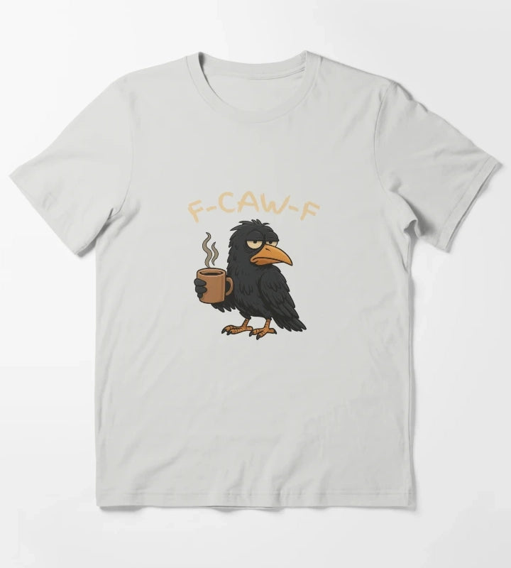 Black Crow FCawF Black Bird Tired Grumpy Crow TShirt T-Shirt Light Grey