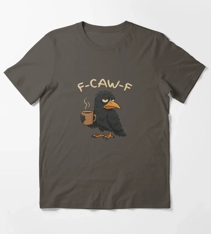 Black Crow FCawF Black Bird Tired Grumpy Crow TShirt T-Shirt Dark Grey