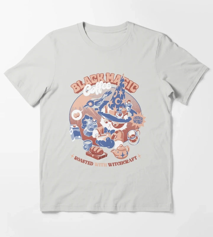 Black Magic Coffee Black T-Shirt Light Grey