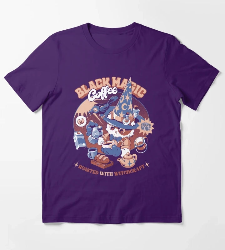 Black Magic Coffee Black T-Shirt Purple