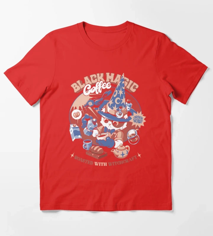 Black Magic Coffee Black T-Shirt Red