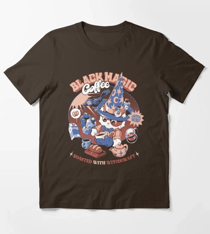 Black Magic Coffee Black T-Shirt Brown